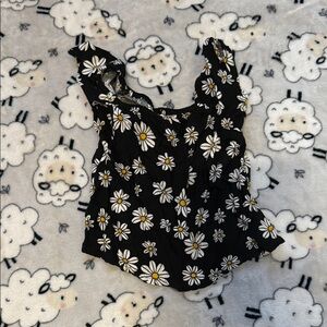 Jumping Beans Black and White Ruched Tank Top